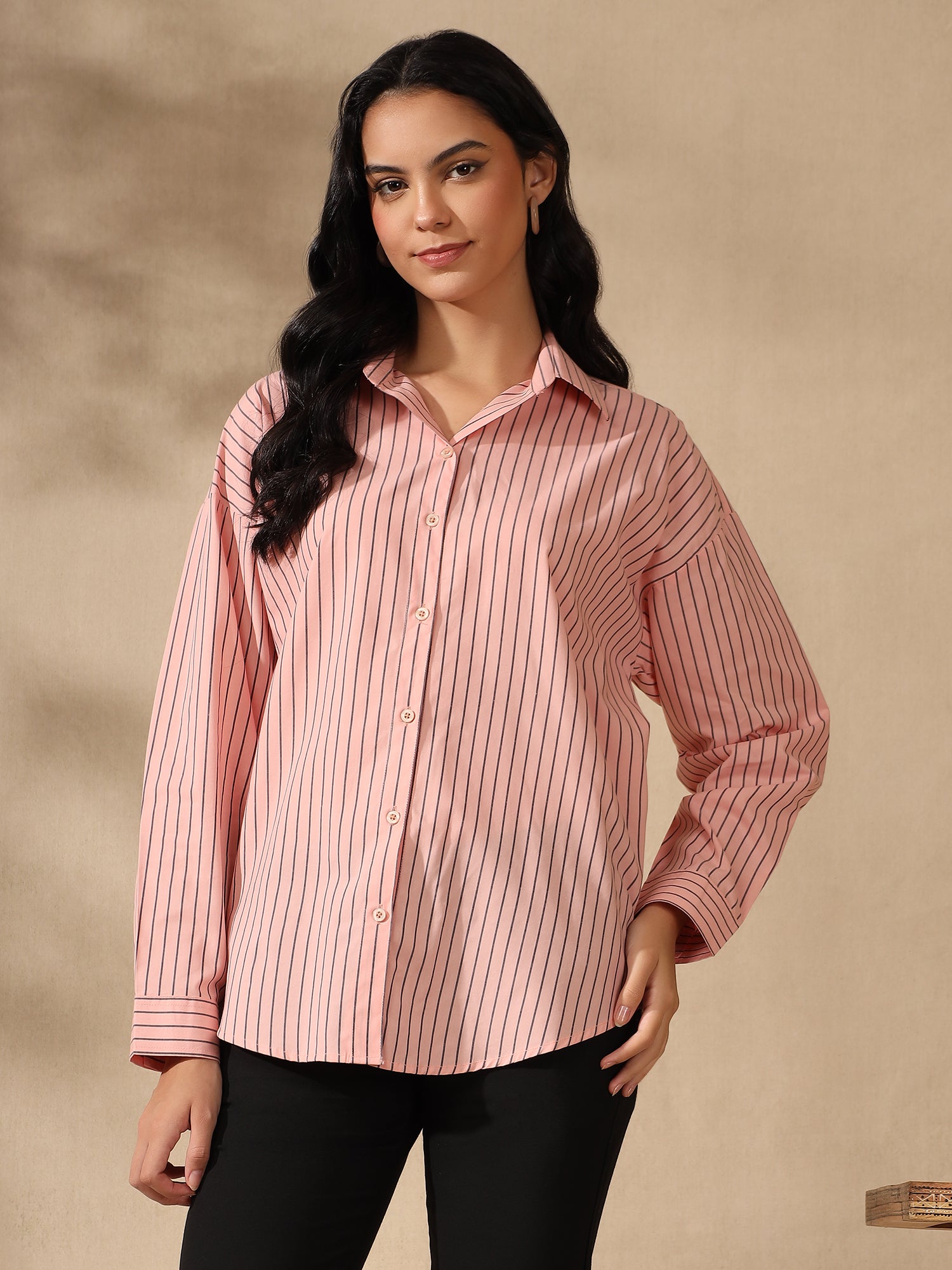 Pastel Pink Oversized casual one size shirt