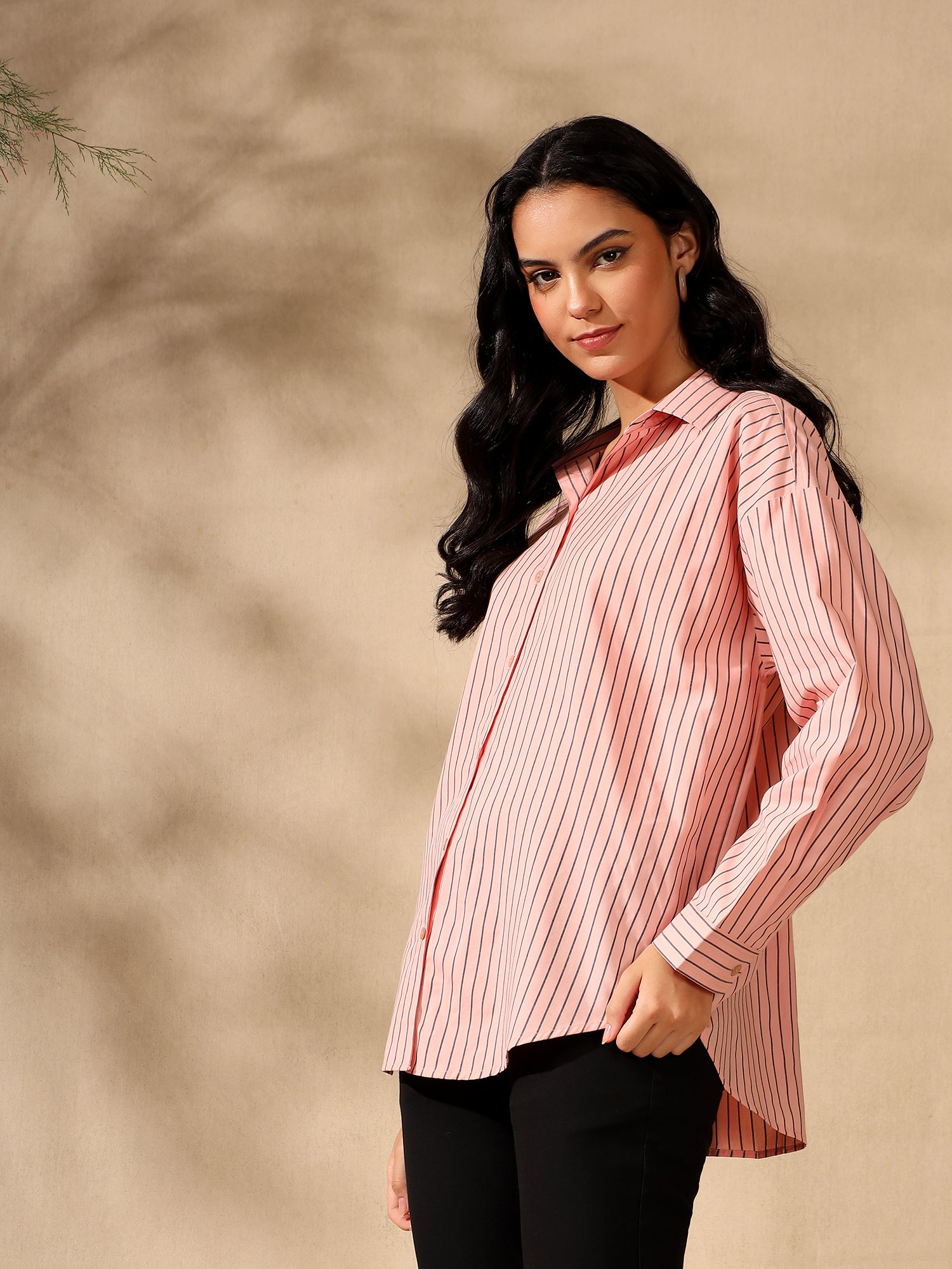 Pastel Pink Oversized casual one size shirt