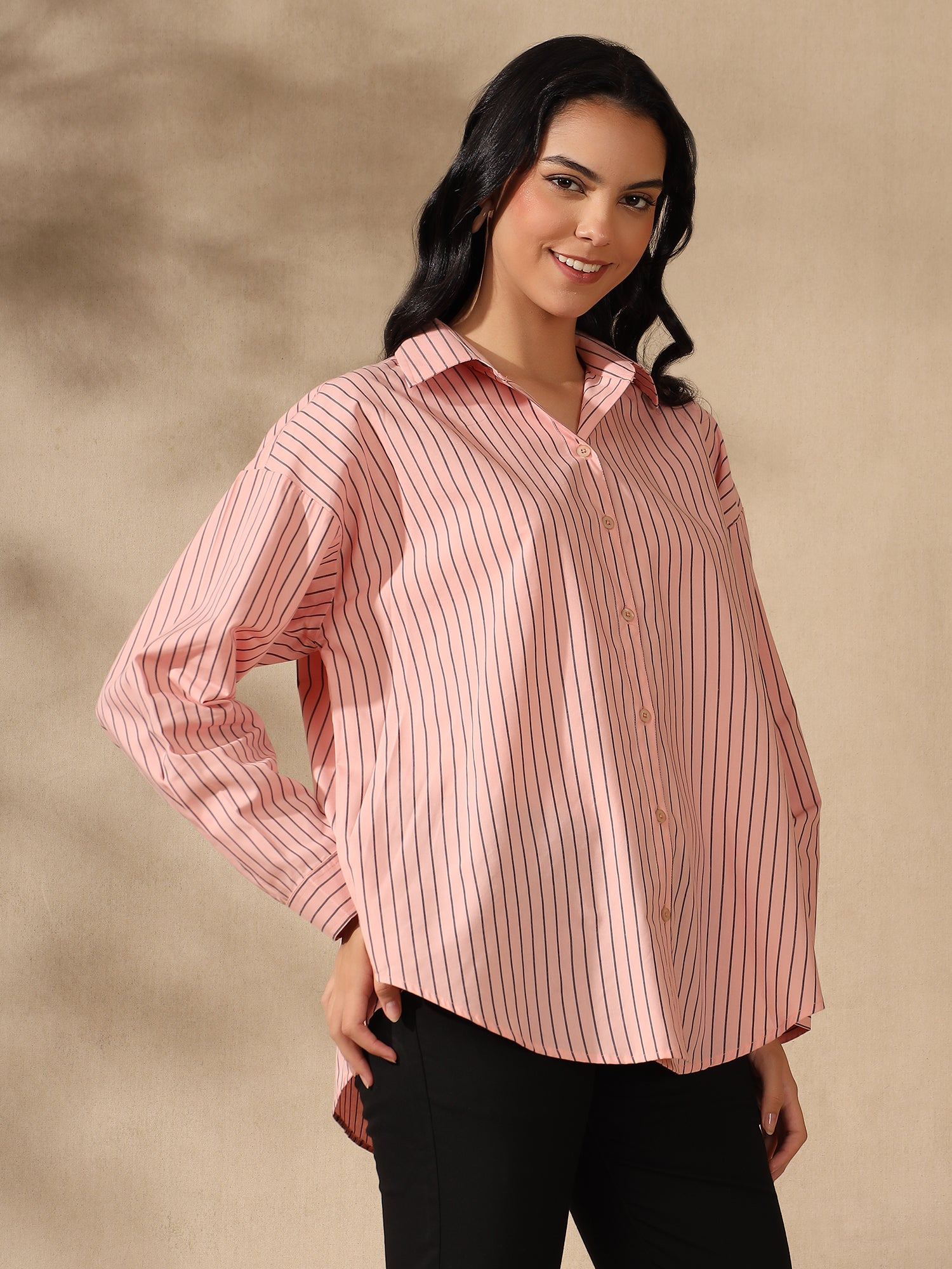 Pastel Pink Oversized casual one size shirt
