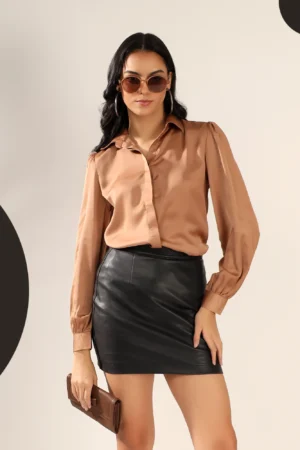 Satin Casual Collar Shirt