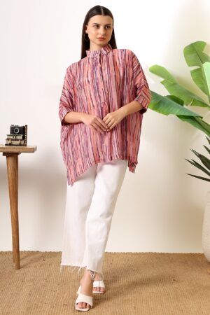 Carrot kaftan style printed solace one size shirt