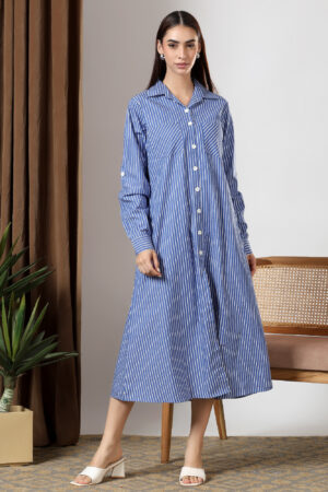 Blue striped bebo midi dress