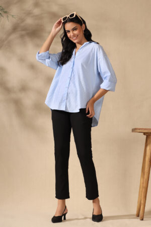 Blue and White Oversized casual one size shirt