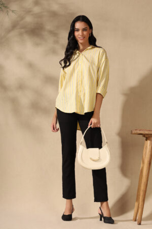 Yellow oversized casual one size shirt