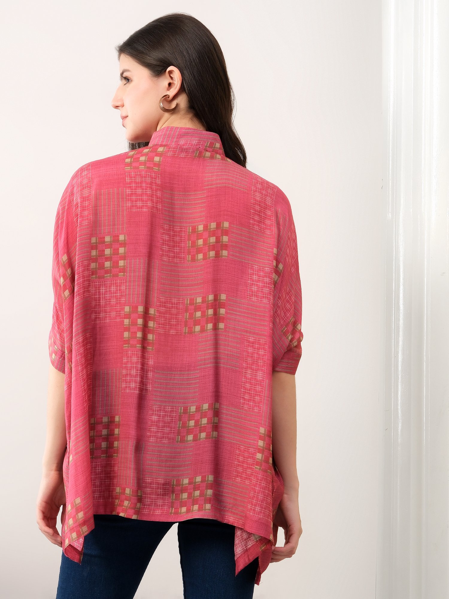 Red kaftan style printed solace one size shirt - Image 7