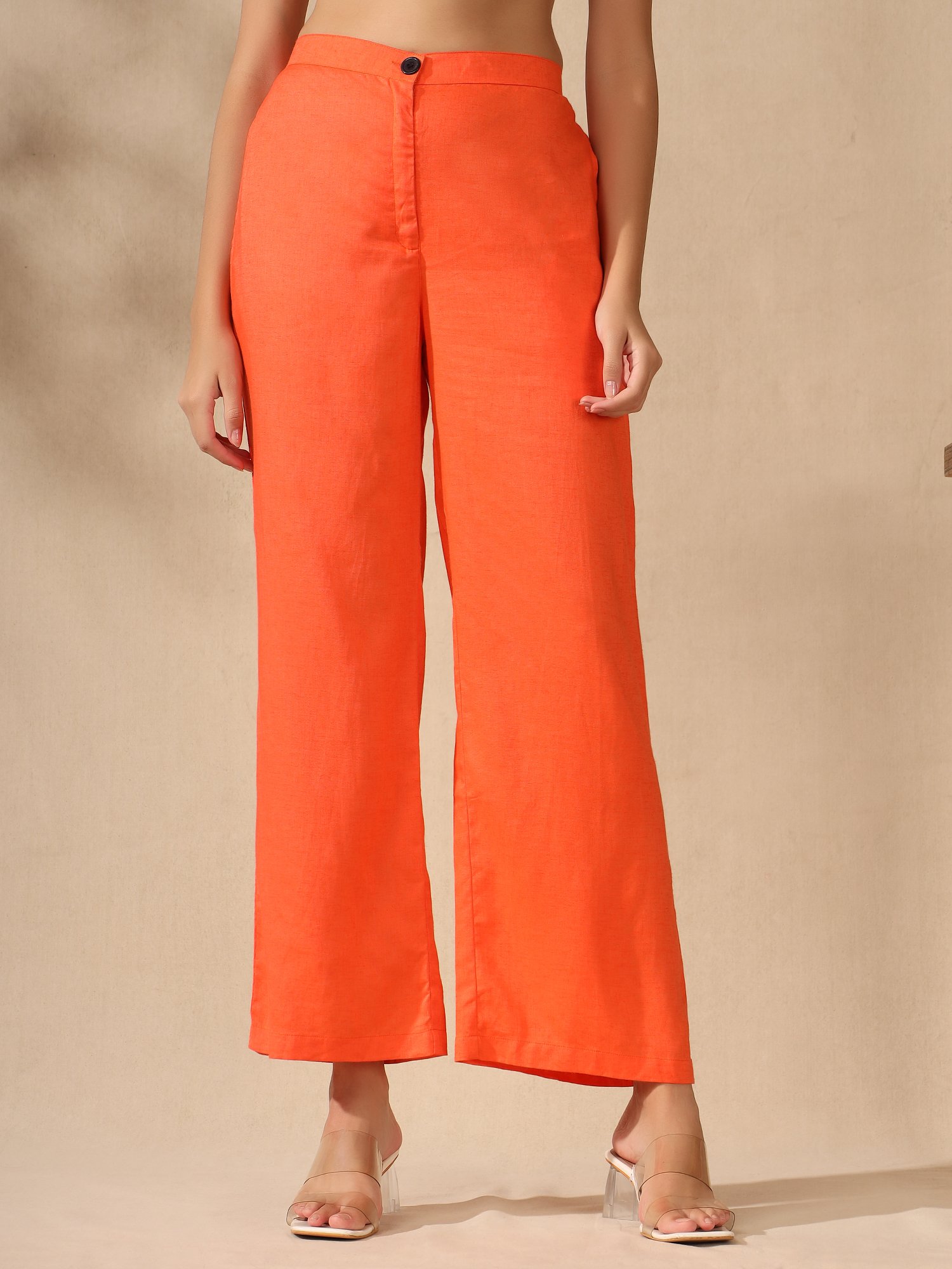 Orange Regular kurta Coord set with bell sleeves - Image 7